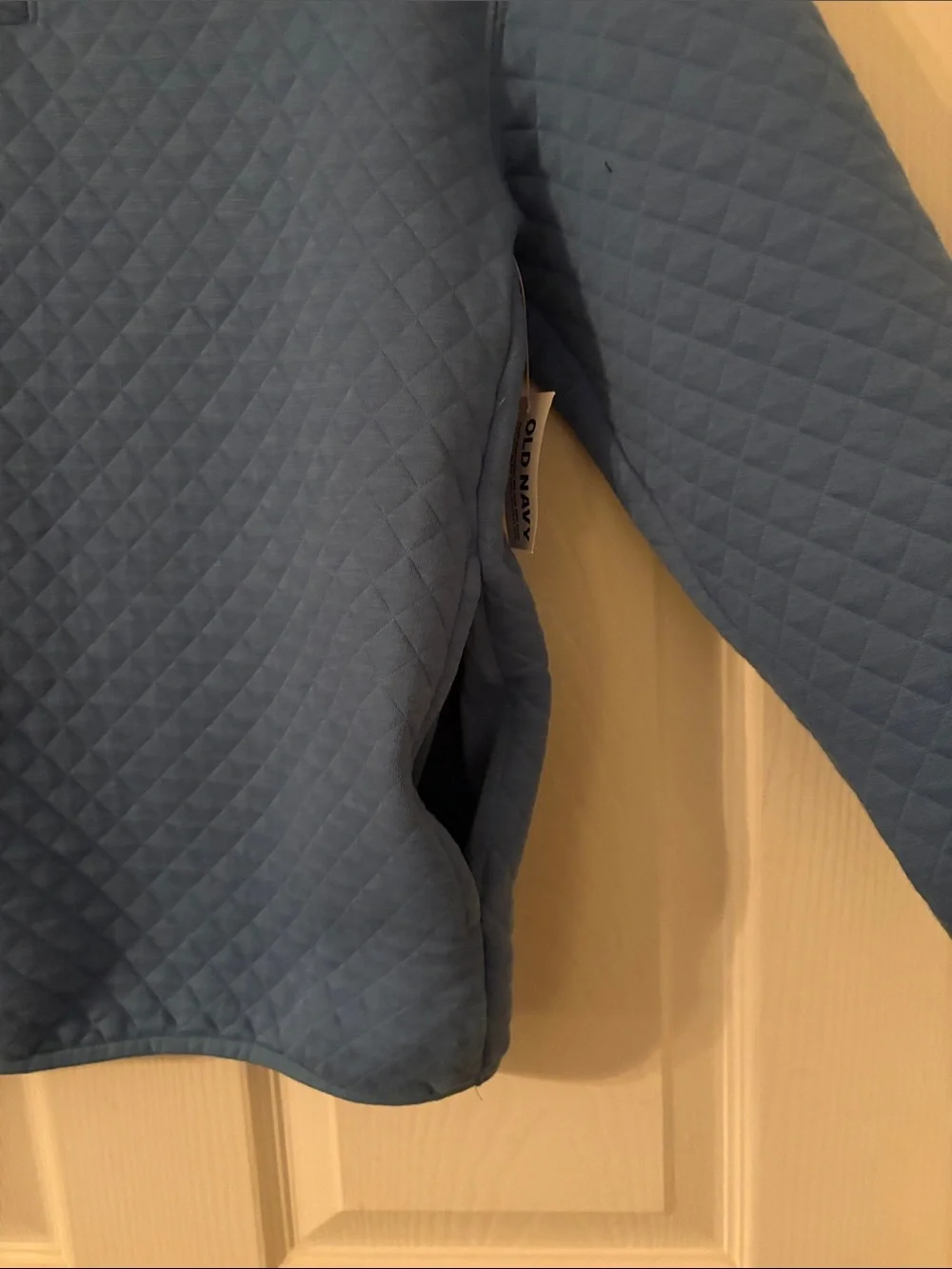 Youth size XL 14-16 Old Navy Quilted Blue Pullover Sweatshirt Button Neck New